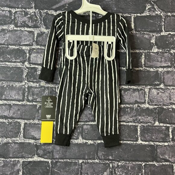 Nightmare Before Christmas 12 Month Jack pajama set Black White Stripe - Picture 10 of 13
